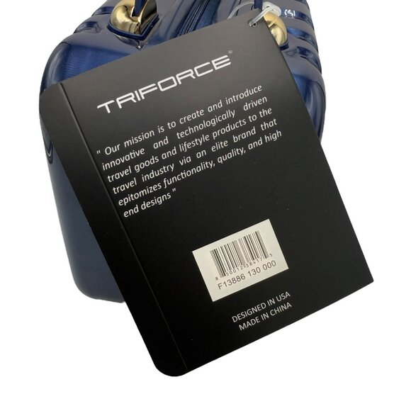 Triforce Elite Performance Travelware Hard Shell Beauty Case Navy Blue NEW - Picture 4 of 14